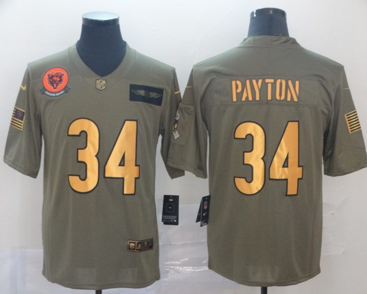 Men's Chicago Bears Walter Payton #34 Brown Jersey