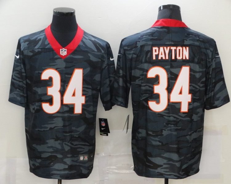 Men's Chicago Bears Walter Payton #34 Gray Camouflage Jersey