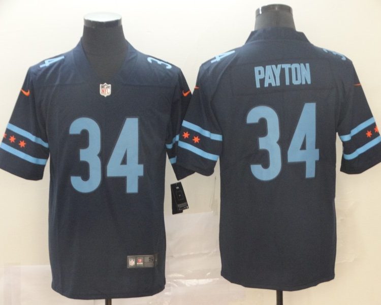 Men's Chicago Bears Walter Payton #34 Navy Jersey City Edition
