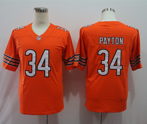 Men's Chicago Bears Walter Payton #34 Orange Jersey