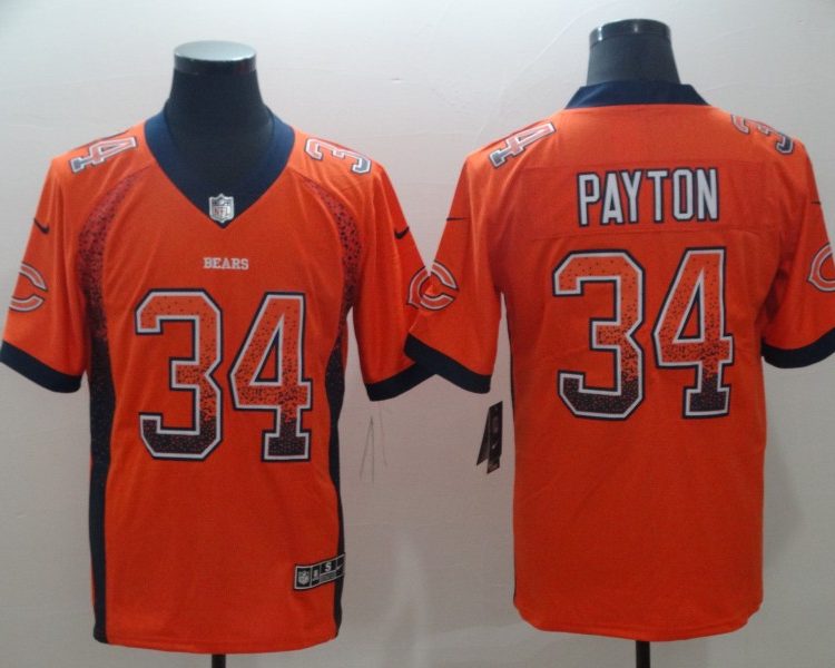 Men's Chicago Bears Walter Payton #34 Orange Jersey