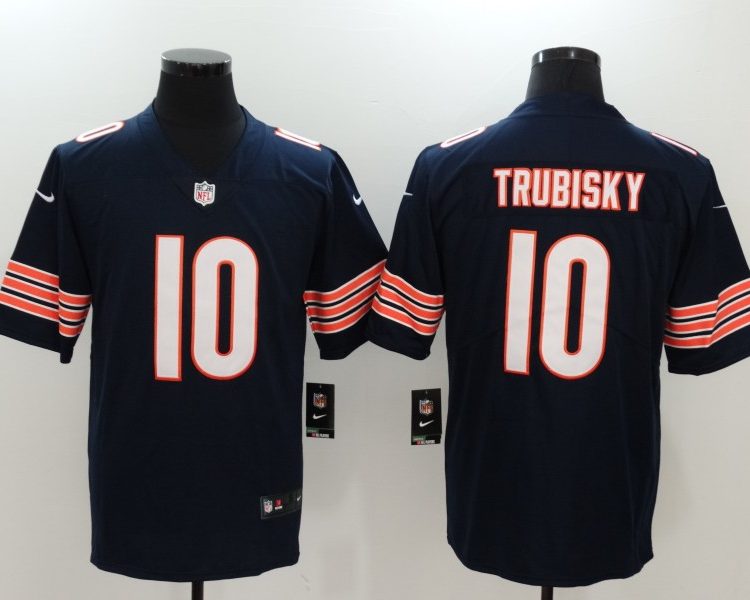 Men's Mitch Trubisky #10 Chicago Bears Season Jersey Blue
