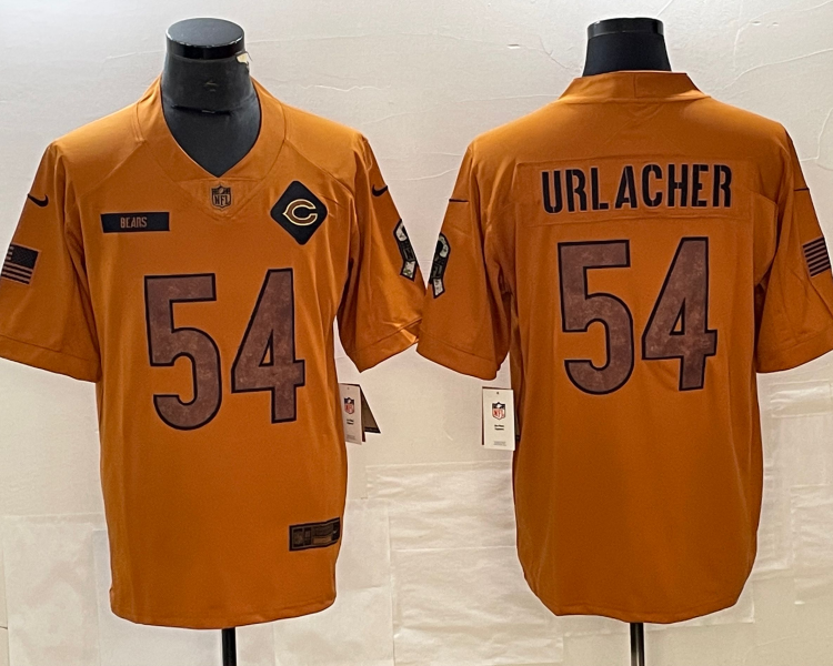 Men's Chicago Bears Brian Urlacher #54 Brown 2023 Salute To Service Retired Limited Jersey