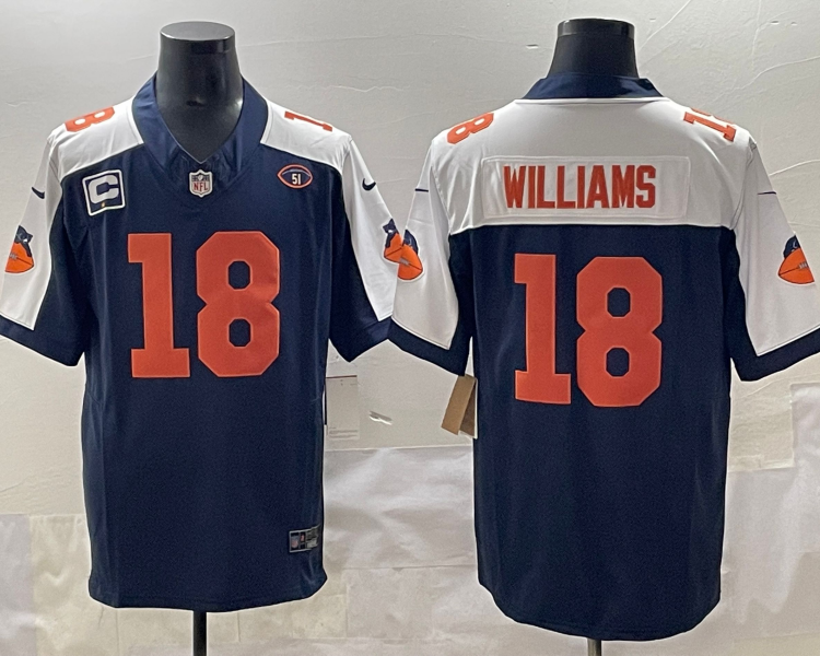 Men's Chicago Bears Caleb Williams #18 Navy Jersey