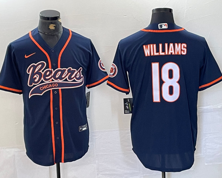 Men's Chicago Bears Caleb Williams #18 Navy Jersey