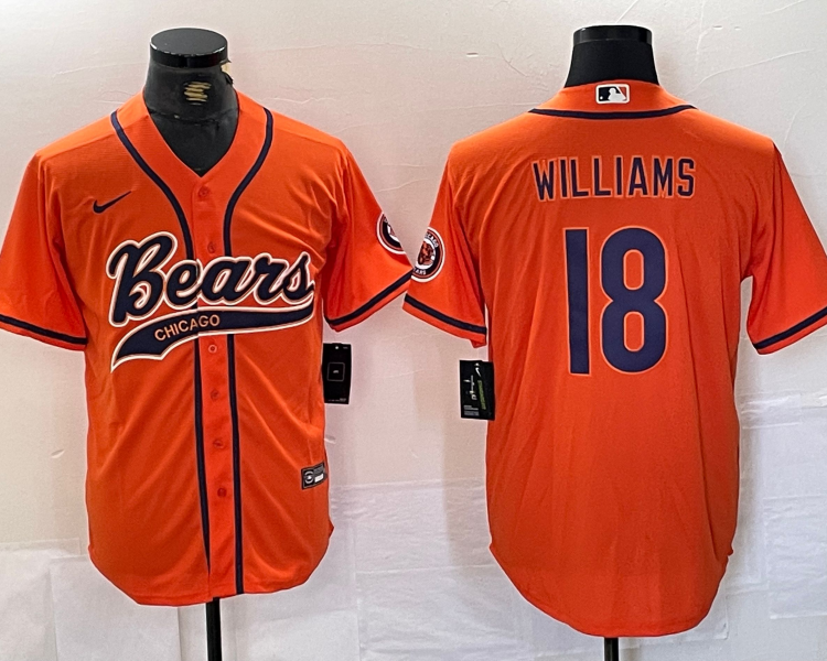 Men's Chicago Bears Caleb Williams #18 Orange Jersey