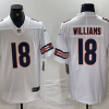 Men's Chicago Bears Caleb Williams #18 White 2024 NFL Draft First Round Pick Jersey
