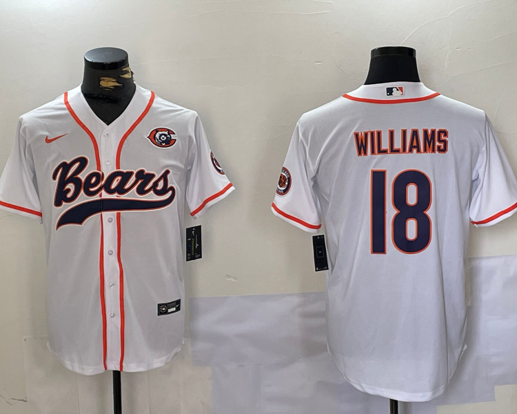 Men's Chicago Bears Caleb Williams #18 White Jersey