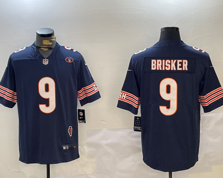 Men's Chicago Bears Jaquan Brisker #9 Navy Jersey
