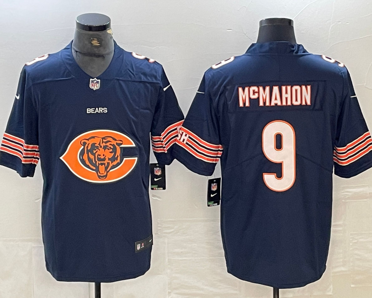 Men's Chicago Bears Jim McMahon #9 Navy Retired Jersey