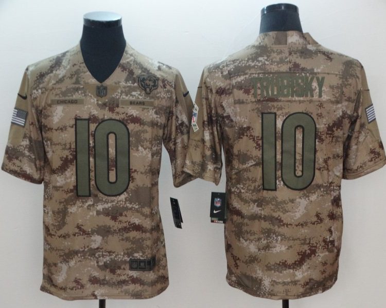 Men's Chicago Bears Mitch Trubisky #10 Camouflage Jersey