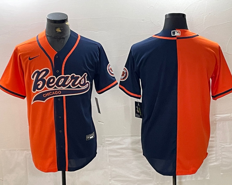 Men's Chicago Bears Orange/Navy Blank Jersey Joint Edition