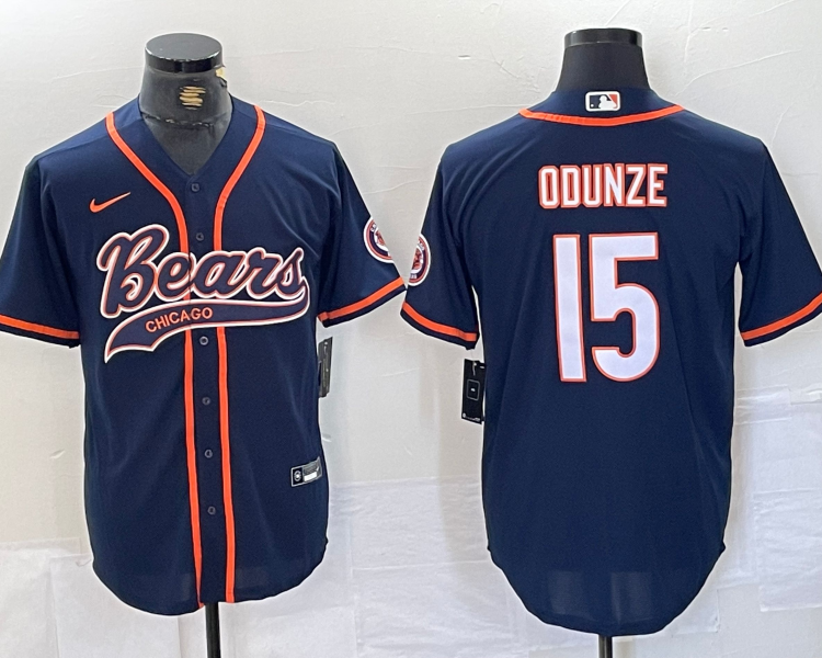 Men's Chicago Bears Rome Odunze #15 Navy Jersey