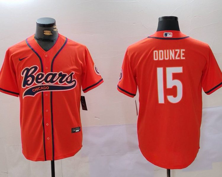 Men's Chicago Bears Rome Odunze #15 Orange Jersey