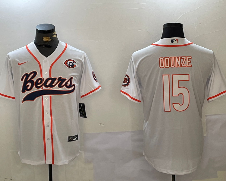 Men's Chicago Bears Rome Odunze #15 White Jersey