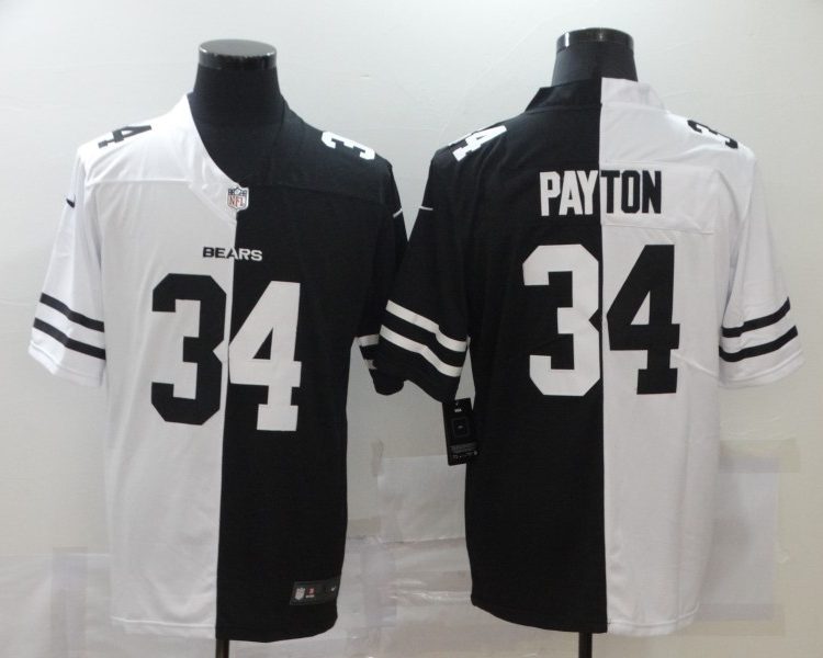 Men's Chicago Bears Walter Payton #34 Black/White Jersey