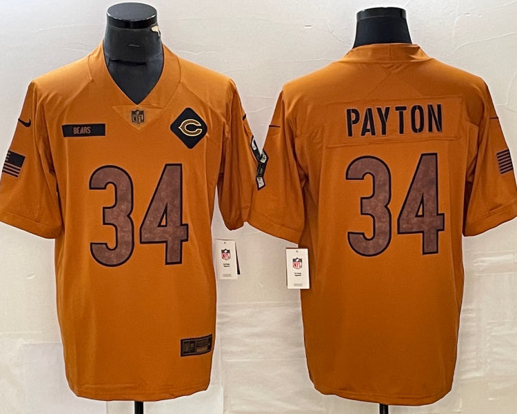 Men's Chicago Bears Walter Payton #34 Brown 2023 Salute To Service Retired Limited Jersey