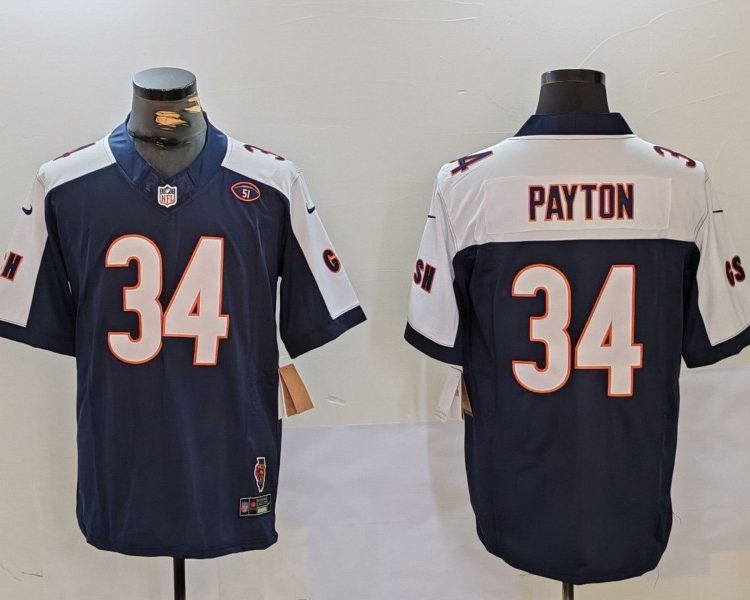 Men's Chicago Bears Walter Payton #34 Navy Jersey