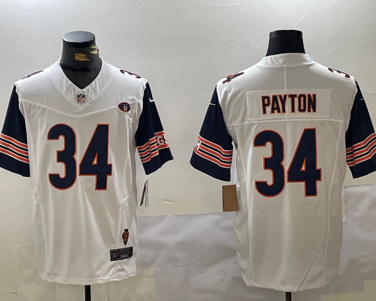 Men's Chicago Bears Walter Payton #34 White Alternate Jersey