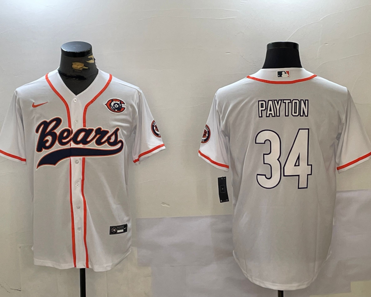 Men's Chicago Bears Walter Payton #34 White Jersey