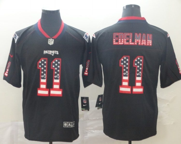 Men's New England Patriots #11 Julian Edelman Black Alternate Jersey