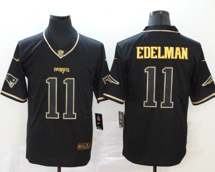 Men's New England Patriots #11 Julian Edelman Black Jersey