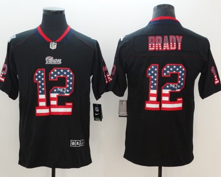 Men's New England Patriots #12 Tom Brady Black Alternate Jersey