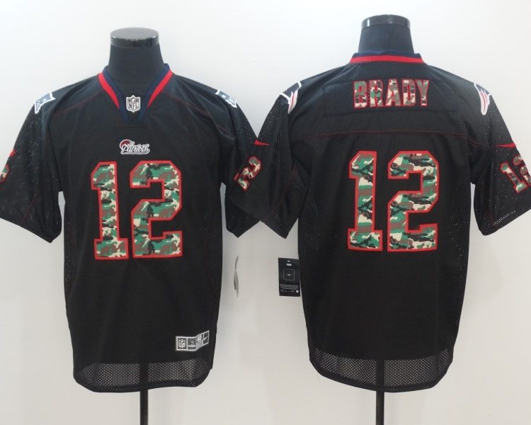 Men's New England Patriots #12 Tom Brady Black Authentic Jersey