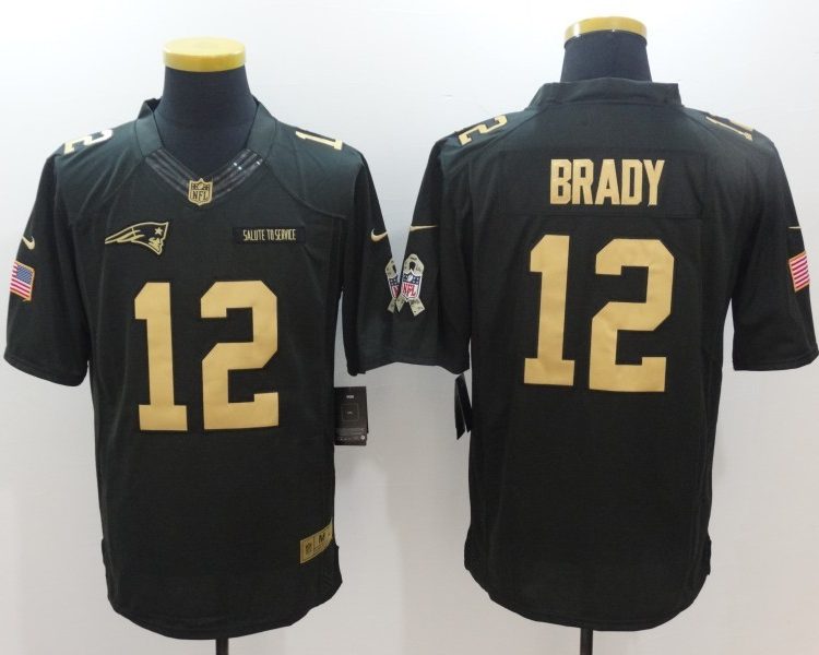 Men's New England Patriots #12 Tom Brady Black Jersey