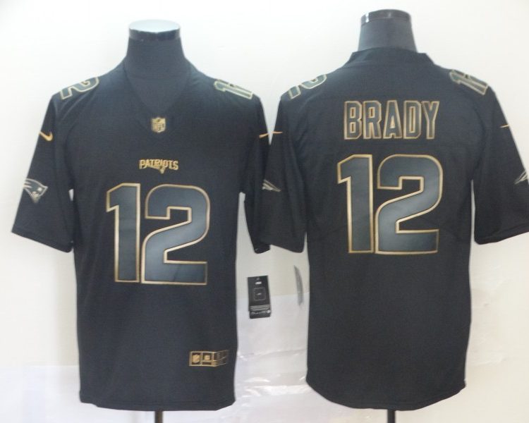 Men's New England Patriots #12 Tom Brady Black Jersey