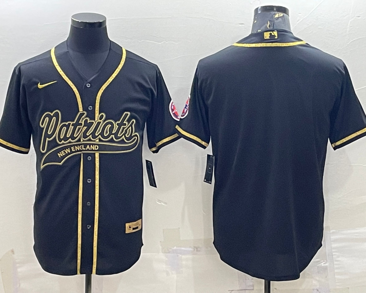 Men's New England Patriots Black Blank Jersey