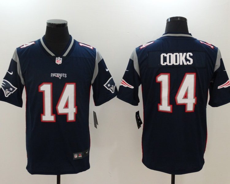 Men's New England Patriots Brandin Cooks #14 Navy Jersey