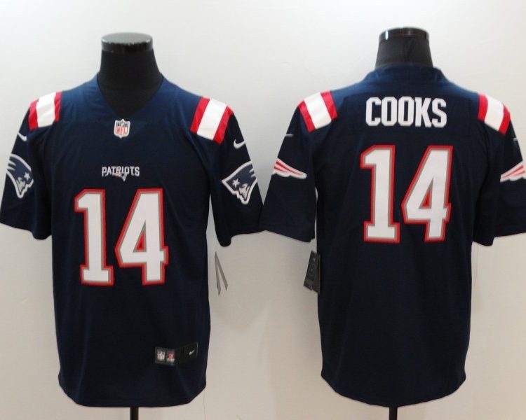Men's New England Patriots Brandin Cooks #14 Navy Jersey