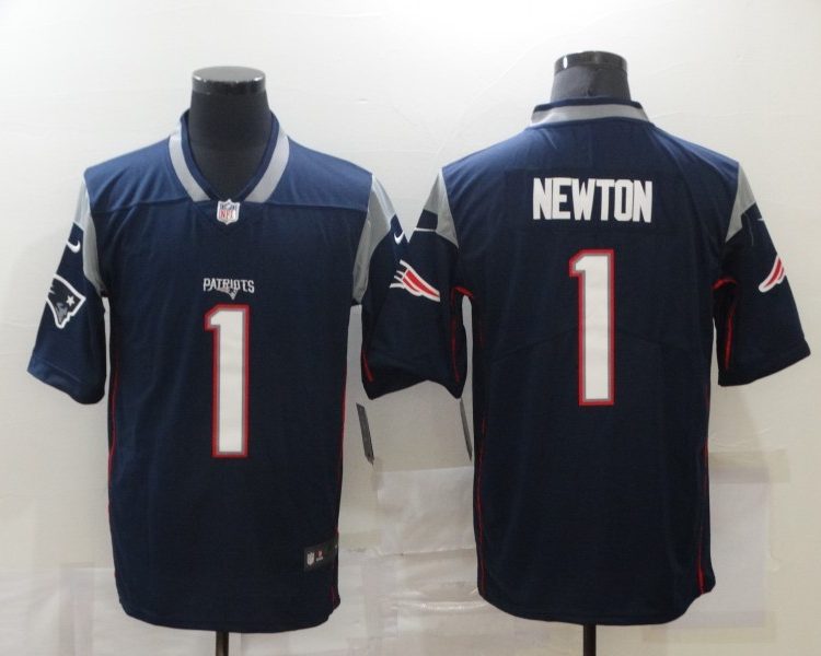 Men's New England Patriots Cam Newton #1 Navy Jersey