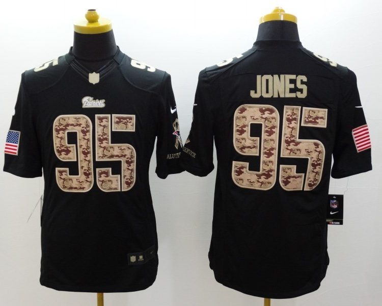 Men's New England Patriots Chandler Jones #95 Black Jersey