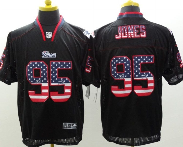 Men's New England Patriots Chandler Jones #95 Black Jersey