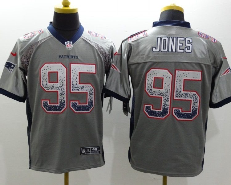 Men's New England Patriots Chandler Jones #95 Gray Jersey