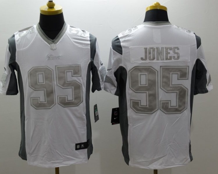 Men's New England Patriots Chandler Jones #95 White Jersey