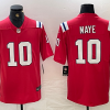 Men's New England Patriots Drake Maye #10 Red Jersey