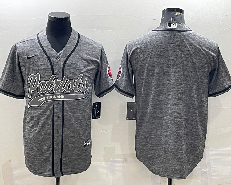 Men's New England Patriots Gray Blank Jersey