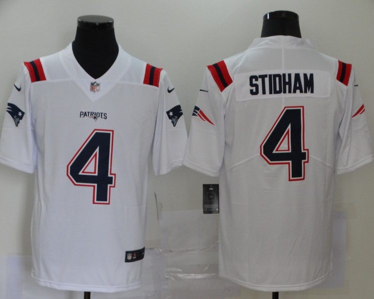 Men's New England Patriots Jarrett Stidham #4 White Jersey