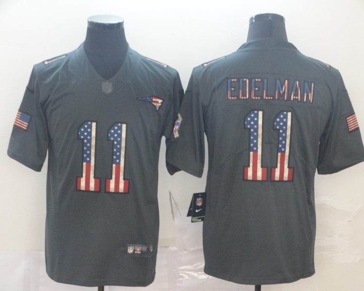 Men's New England Patriots Julian Edelman #11 Black Alternate Jersey