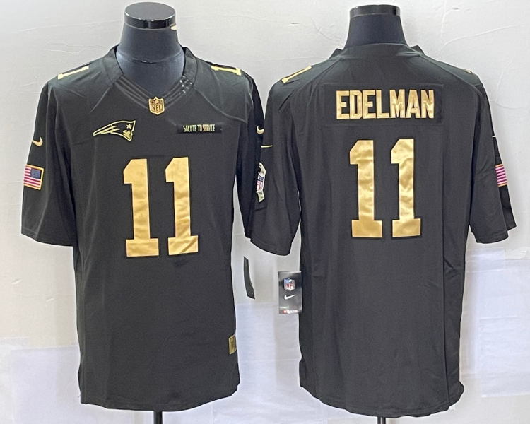 Men's New England Patriots Julian Edelman #11 Black Jersey