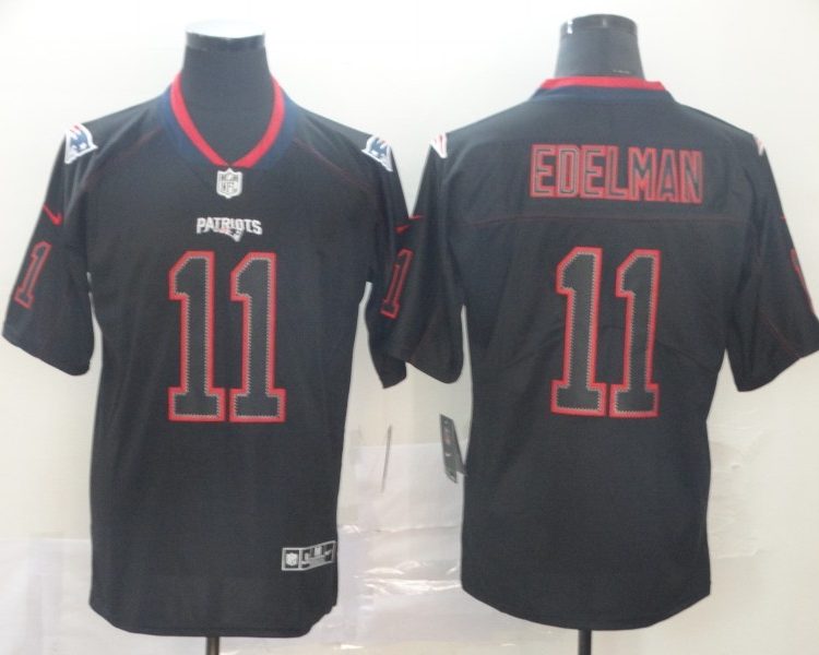 Men's New England Patriots Julian Edelman #11 Black Jersey