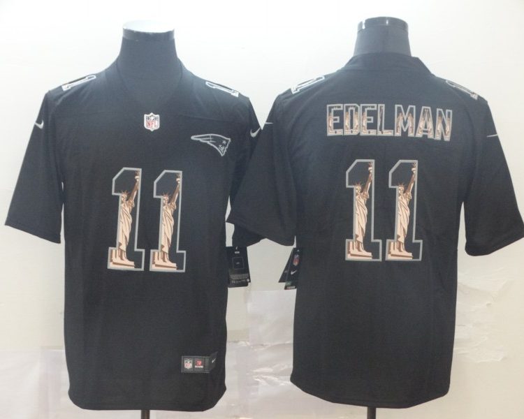 Men's New England Patriots Julian Edelman #11 Black Jersey