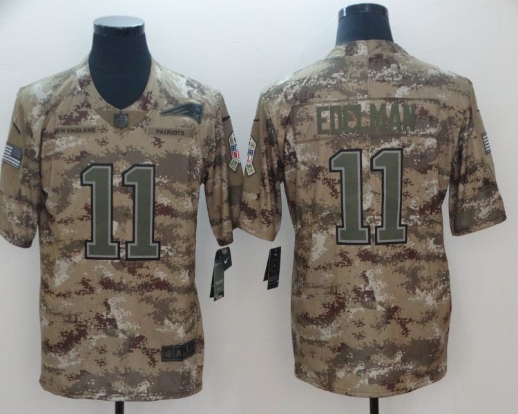 Men's New England Patriots Julian Edelman #11 Camouflage Jersey