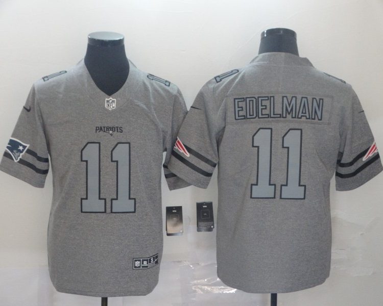 Men's New England Patriots Julian Edelman #11 Gray Jersey