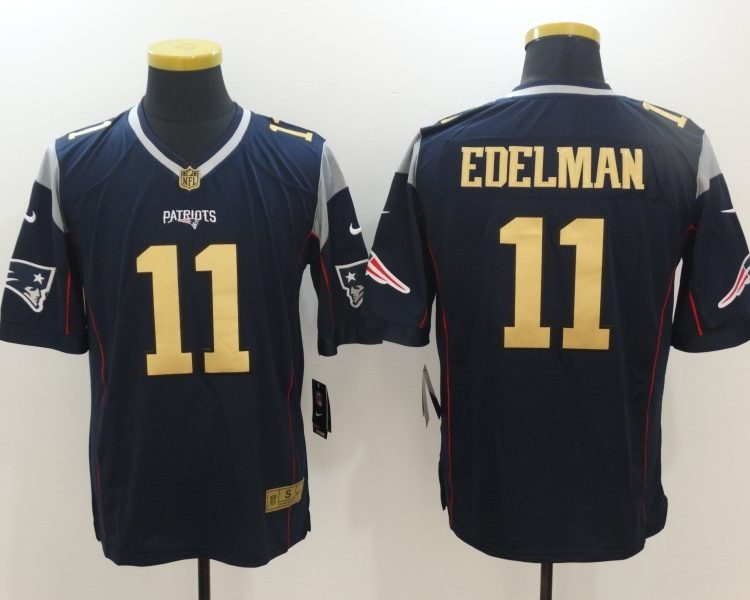 Men's New England Patriots Julian Edelman #11 Navy Alternate Jersey