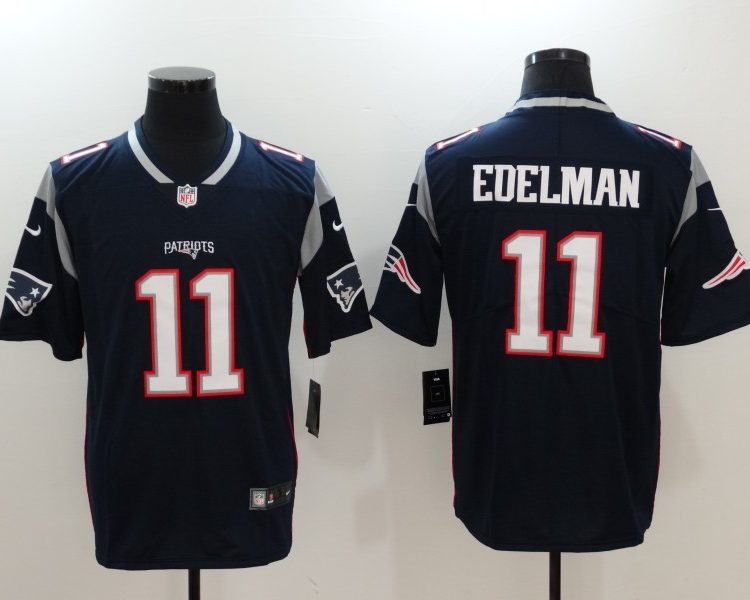 Men's New England Patriots Julian Edelman #11 Navy Blue Jersey
