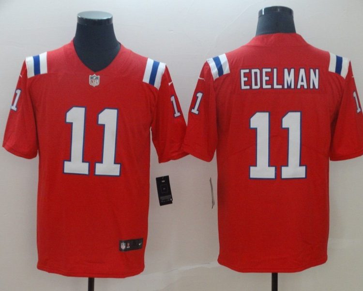 Men's New England Patriots Julian Edelman #11 Red Jersey